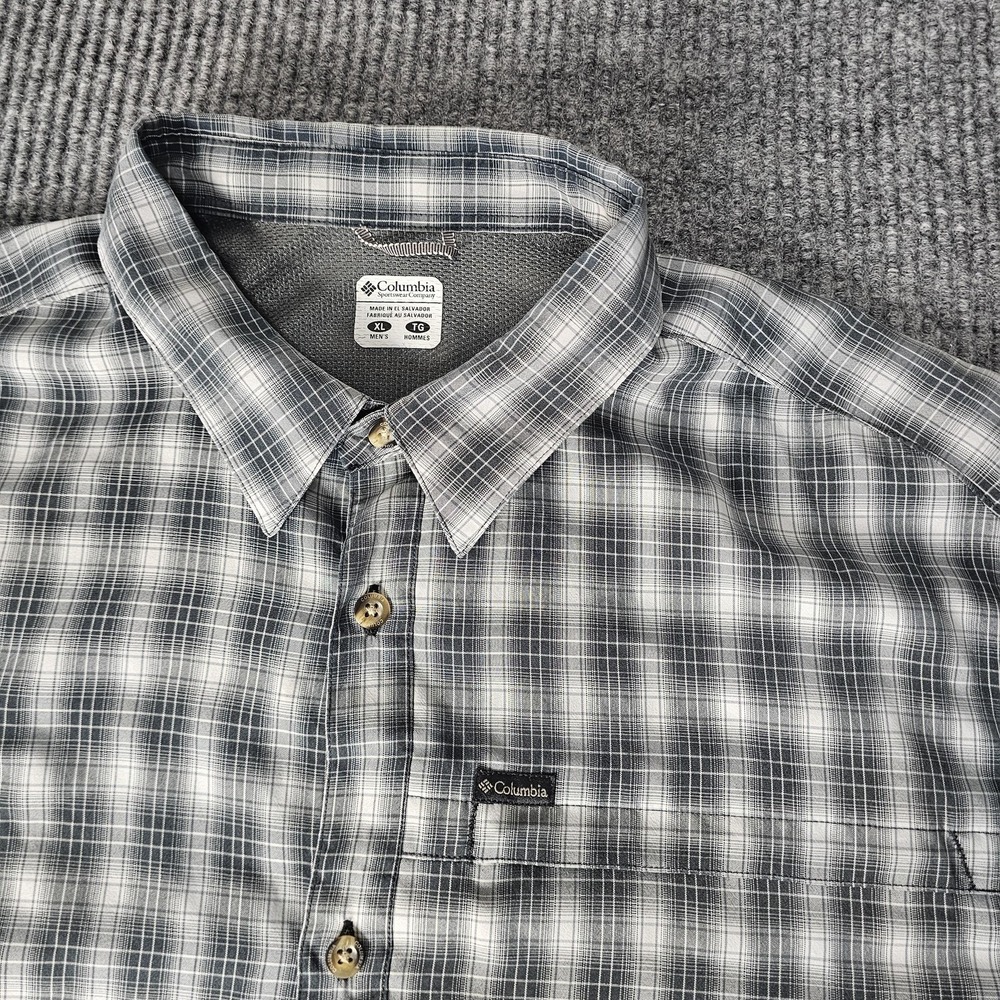 Columbia Shirt Mens XL Brown Gray Plaid Long Sleeve Button Front Lot 2 Casual - Picture 3 of 14